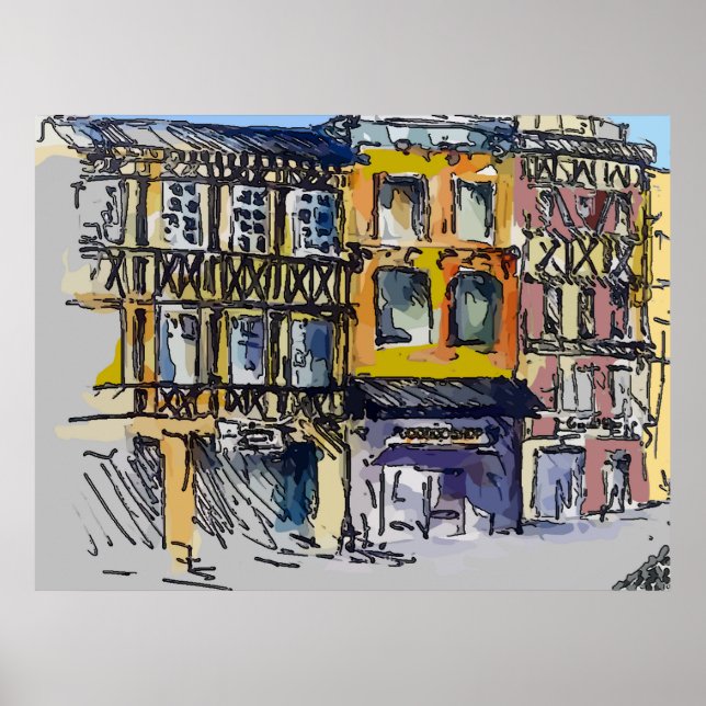 Pôster Francês Quarter Street (Frente)