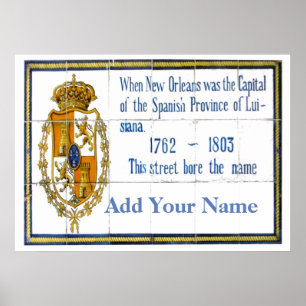 Poster Francês Quarter Street Name, Add You Name, Custom