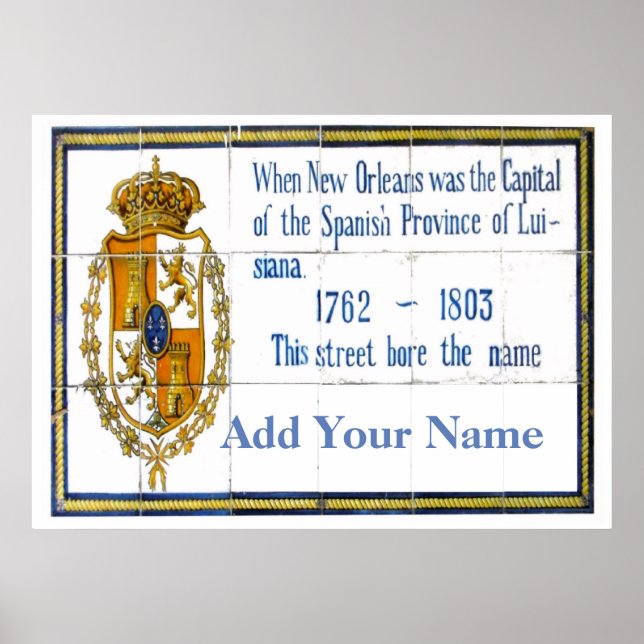 Poster Francês Quarter Street Name, Add You Name, Custom (Frente)