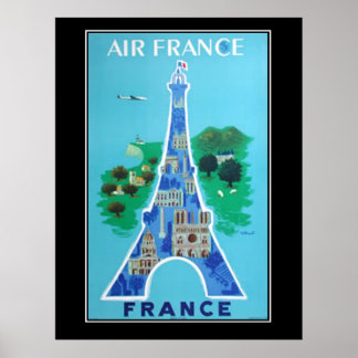 Poster Francês Viagem Torre Eifel