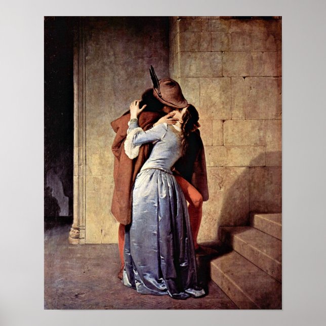Poster Francesco Hayez - O Beijo (Frente)