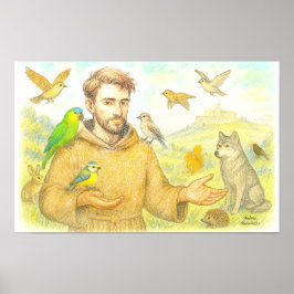 Poster Francis, o sermão para os pássaros e animais