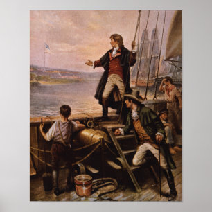 Pôster Francis Scott Key - pintura da bandeira star