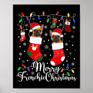 Poster Franco de Natal francês Bulldog Festa 1