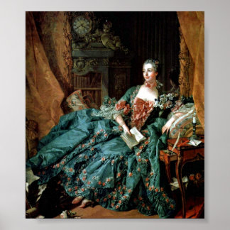 Pôster Francois Boucher - Madame de Pompadour Portrait