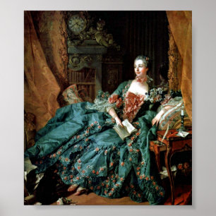 Pôster Francois Boucher - retrato de Madame de Pompadour