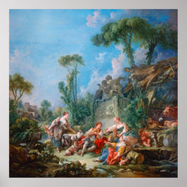 Poster francois boucher shepherd's idyll rococo scenery