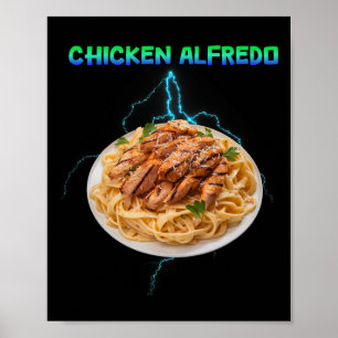 Poster Frango Alfredo Meme Bootleg Rap Estilo 90s Vintage