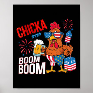 Poster Frango Boom Boom Retro América Chicka Cerveja 4 De