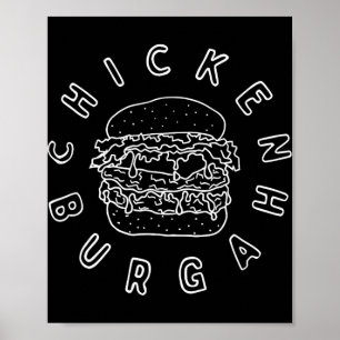 Poster Frango Burgah Clayton Comida de Rua Mundial Gráfic