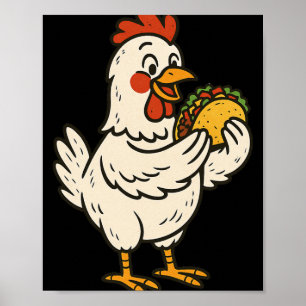 Poster Frango Comendo Taco _1