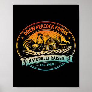 Poster Frango Criado Naturalmente Drew Pea Farms Est.1989