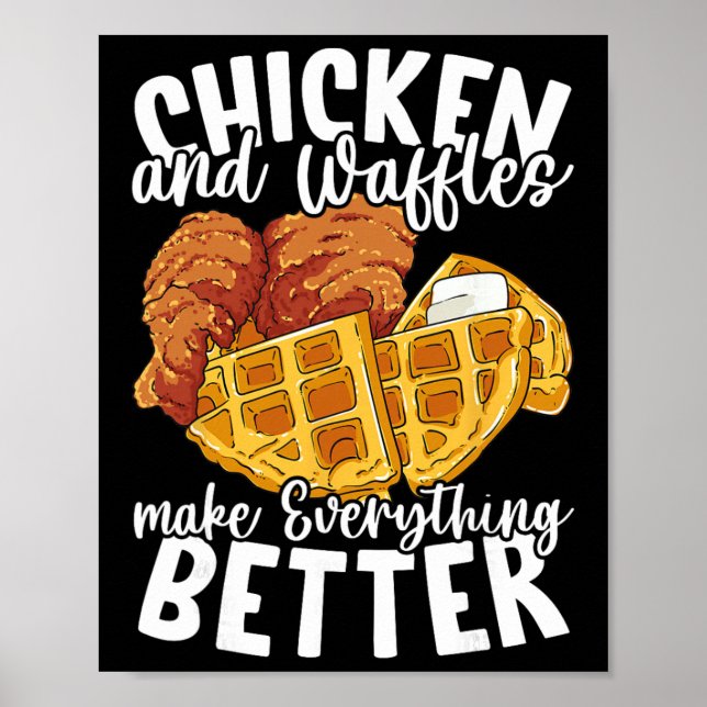 Poster Frango E Waffles Brunch Comida Engraçada  (Frente)