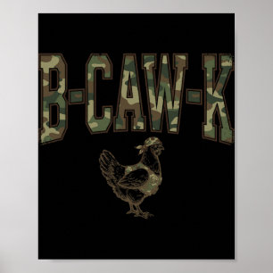 Poster Frango engraçado B-caw-k camuflagem militar do exé