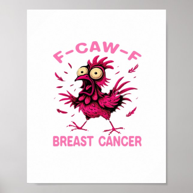 Poster Frango Engraçado F-Caw-F Camisa de Conscientização (Frente)