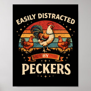 Poster Frango Engraçado Facilmente Distraído Pelo Humor D