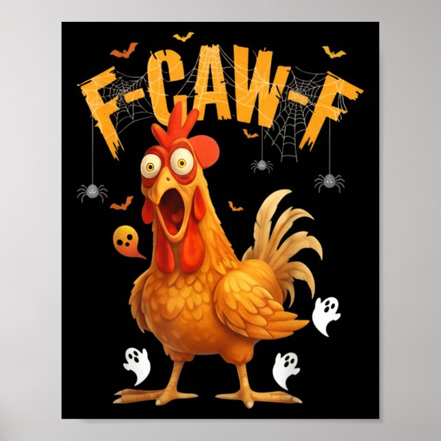 Poster Frango Fantasma de Halloween F-caw-f (Frente)