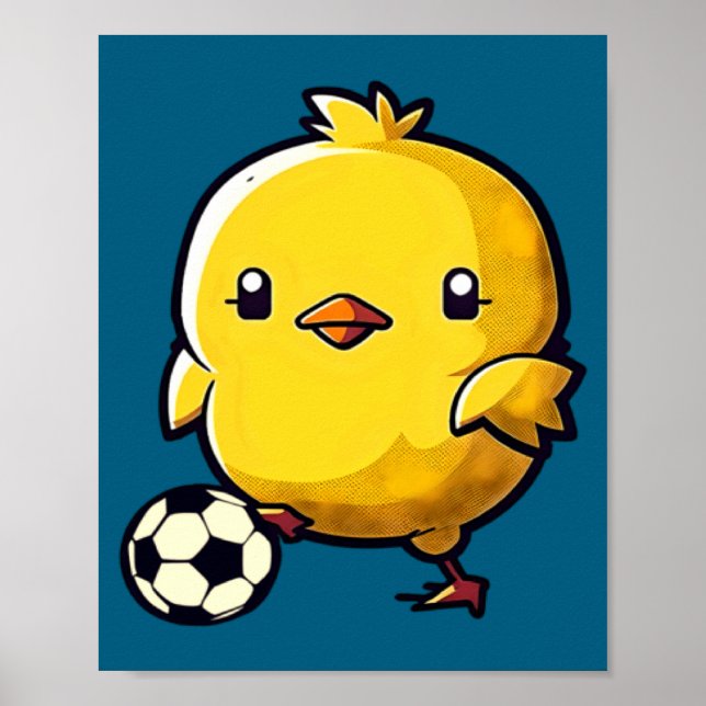 Poster Frango Jogando Futebol Páscoa  (Frente)