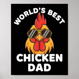 Poster Frango, Melhor Pai do Mundo Óculos de Galo Legal