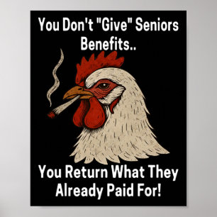 Poster Frango que você não dá benefícios aos idosos você