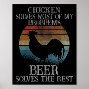 Poster Frango Resolve A Maioria Dos Meus Problemas Cervej