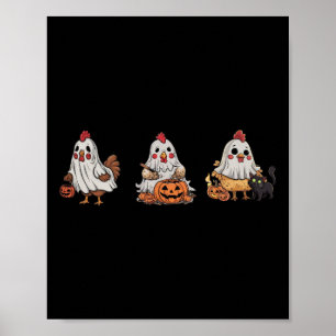 Poster Frangos De Fantasma Pumpkin Black Cat Hallow