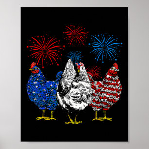 Poster Frangos Engraçados Bandeira Americana Farmação Pat
