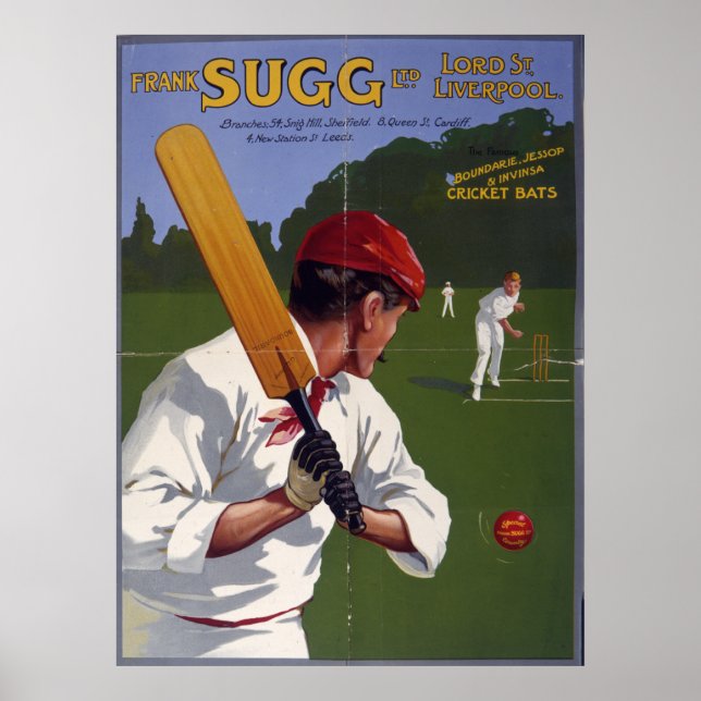 Pôster Frank Sugg cricket bats, 1906 (Frente)