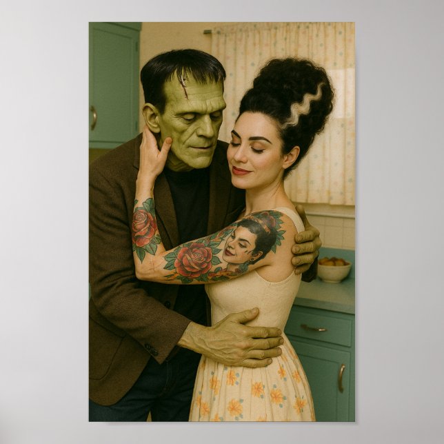 Poster Frankenstein e Bride MCM Art (Frente)
