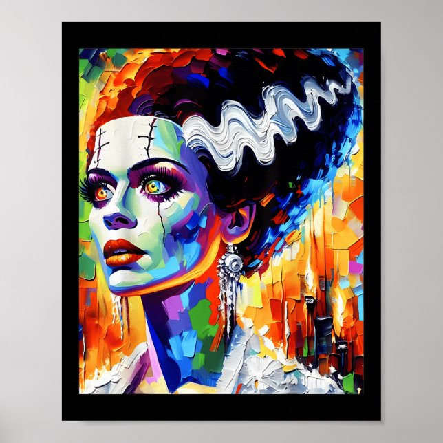 Poster Frankenstein Monster E Bride Halloween Matching (Frente)