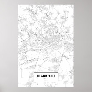 Poster Frankfurt, Alemanha (preto no branco)