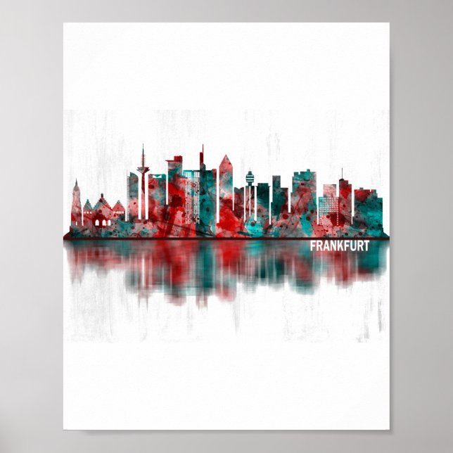 Poster Frankfurt Alemanha Skyline (Frente)