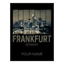 Frankfurt Alemanha Skyline Retro Vintage Souvenir