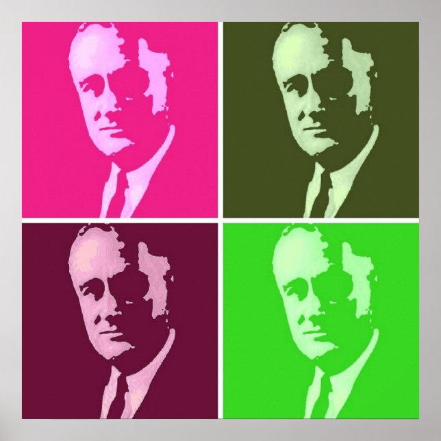 Pôster Franklin D. Roosevelt Pop Art (Frente)