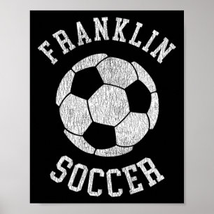Poster Franklin Futebol Retro Desgastado Vintage 90's