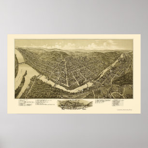 Pôster Franklin, mapa panorâmico do PA - 1901