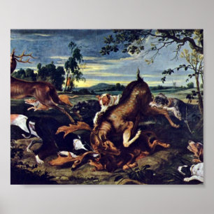 Pôster Frans Snyders - caça dos cervos