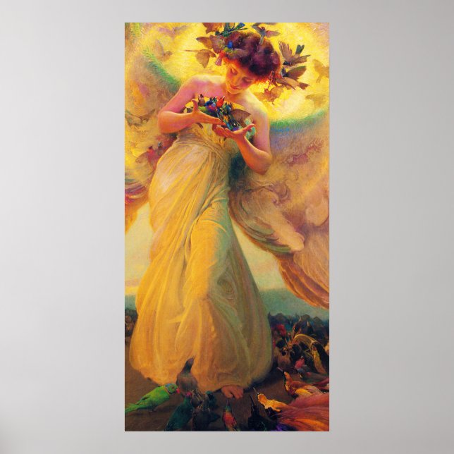 Poster Franz Dvorak - Anjo das Aves - 1910 (Frente)