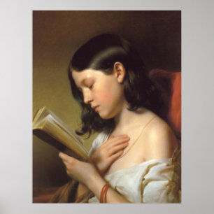Pôster Franz Eybl - Lesendes Mädchen (menina) da leitura