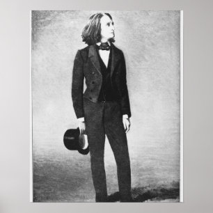 Pôster Franz Liszt (1811-86) 1856 (litho) (foto de b/w)