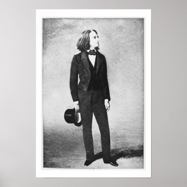 Poster Franz Liszt (1811-86) 1856 (lito) (foto b/w) (Frente)