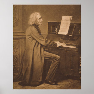 Pôster Franz Liszt no piano