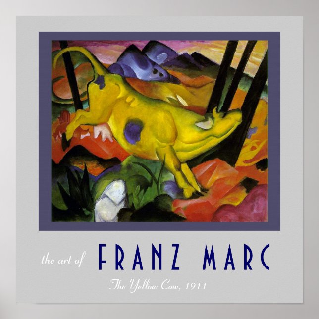 Pôster Franz Marc - A Vaca Amarela - Arte Expressionista (Frente)
