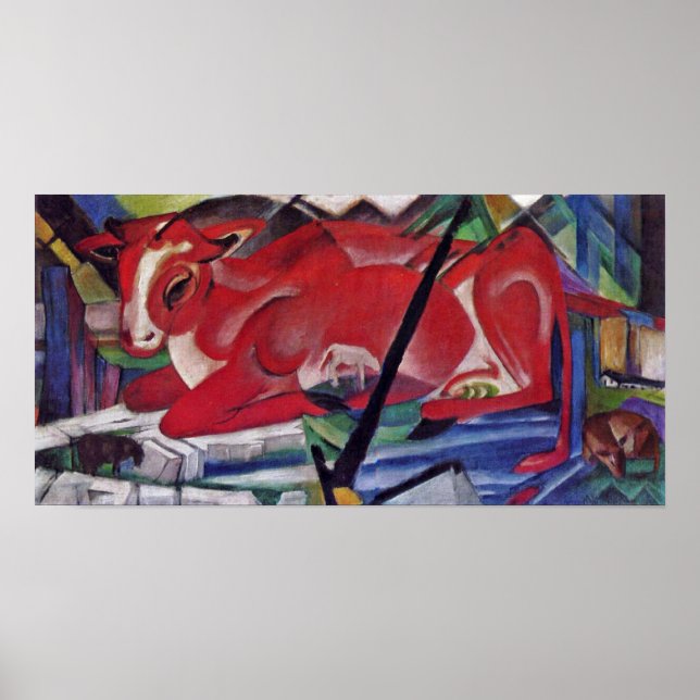 Pôster Franz Marc - A vaca mundial (Frente)
