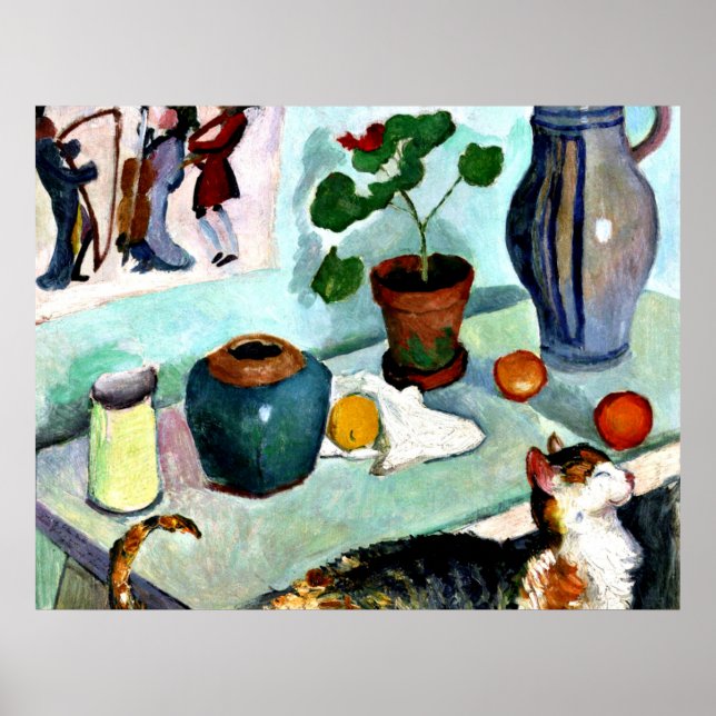 Poster Franz Marc - A Vida Estática com Cat (Frente)