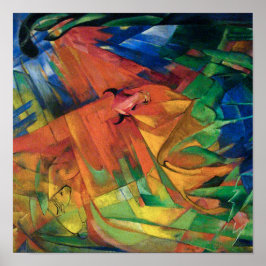 Poster Franz Marc Animais em uma Abstrato de Paisagem