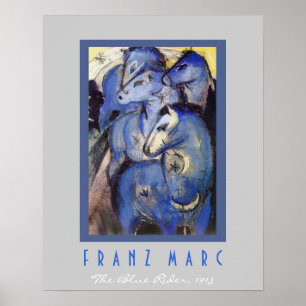Pôster Franz Marc - cavaleiro azul - cavalos