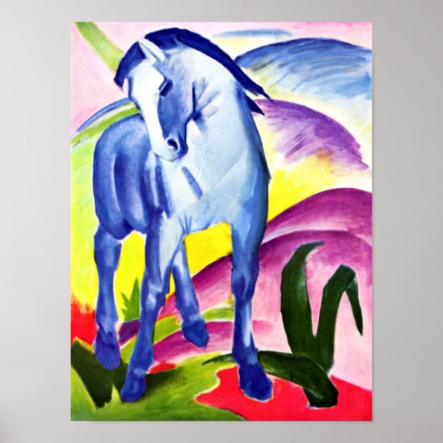 Pôster Franz Marc - Cavalo Azul I (Frente)