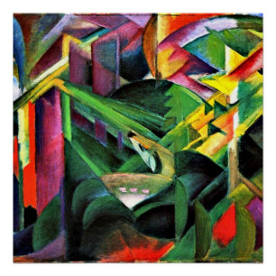 Pôster Franz Marc - Deer em um Jardim do Mosteiro,