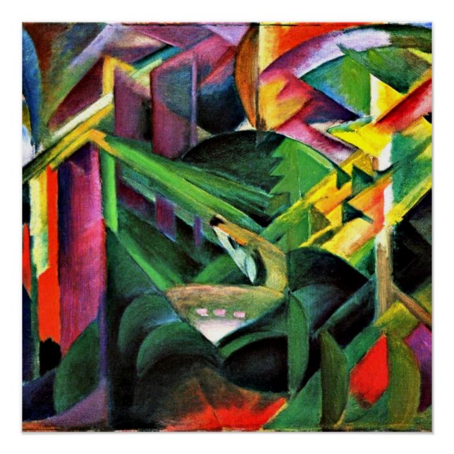 Pôster Franz Marc - Deer em um Jardim do Mosteiro, (Frente)